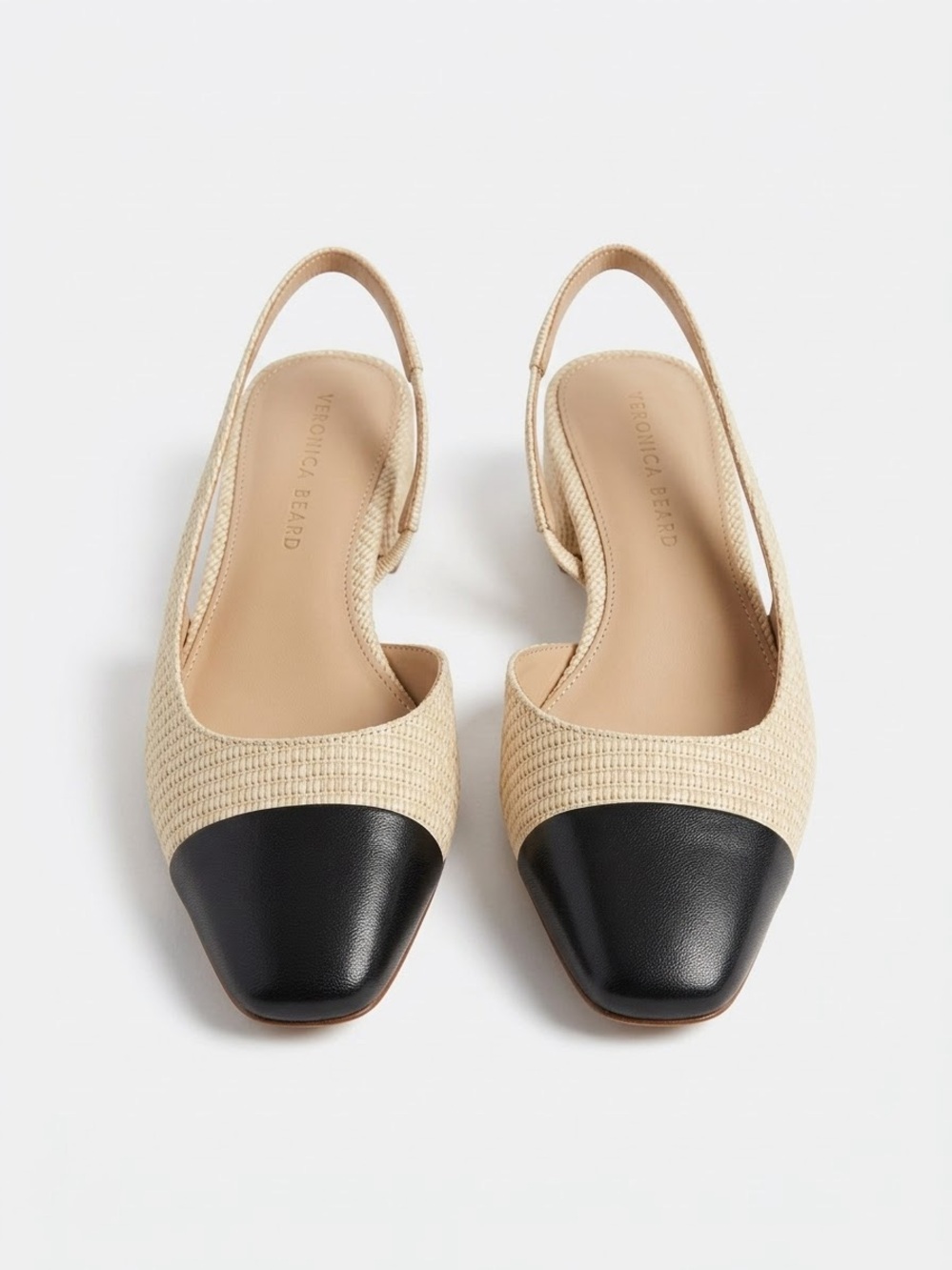 Veronica Beard Cecile Sling Back in Natural & Black